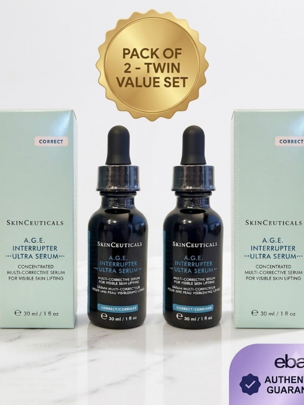 SkinCeuticals A.G.E. Interrupter Ultra Serum 1 oz / 30mL (Pack of 2) New Sealed